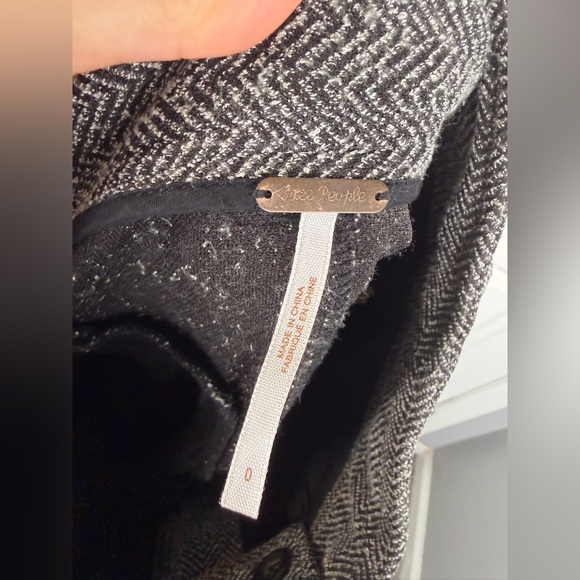 Sz 0 Free People Gray Herringbone Jogger Pants Pleated Trousers $158 MSRP - Picture 9 of 11